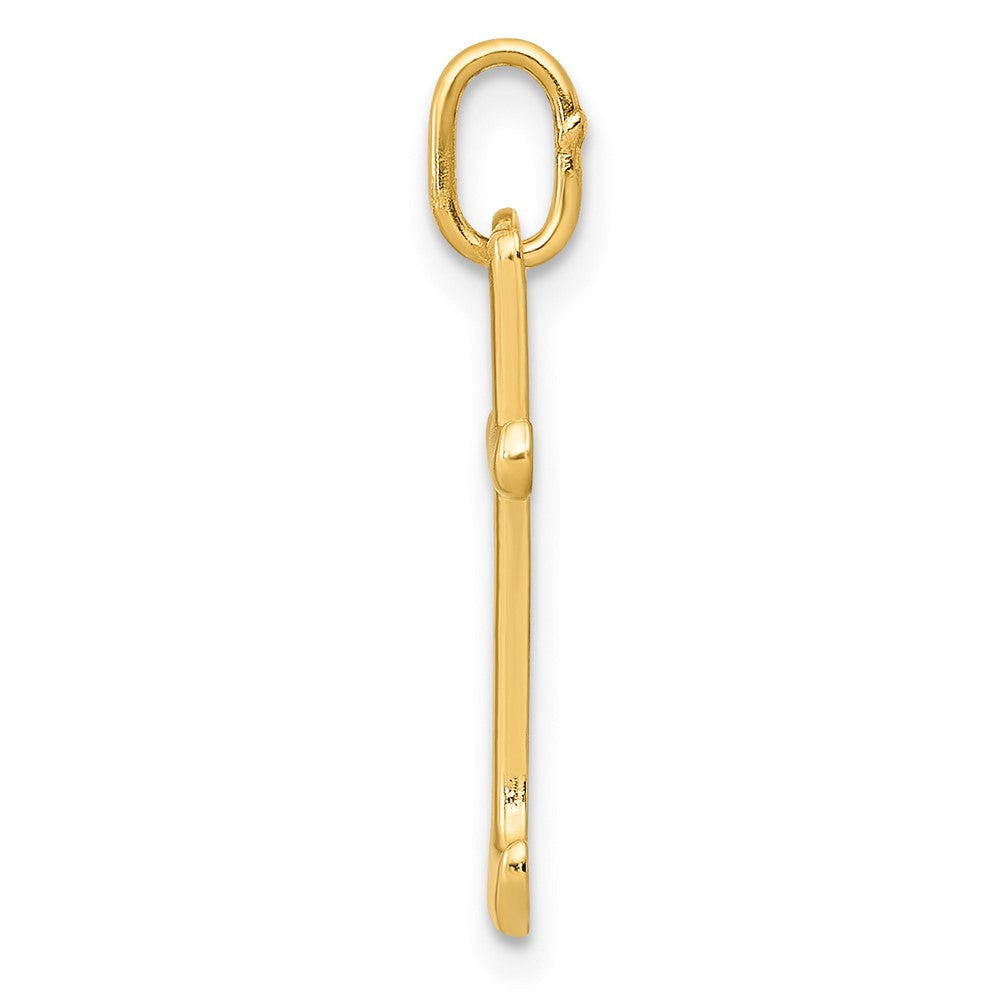 10K / 14K Yellow Gold Letter t Initial Charm - Product Photo