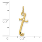 10K / 14K Yellow Gold Letter t Initial Charm - Product Photo