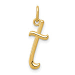 10K / 14K Yellow Gold Letter t Initial Charm - Product Photo