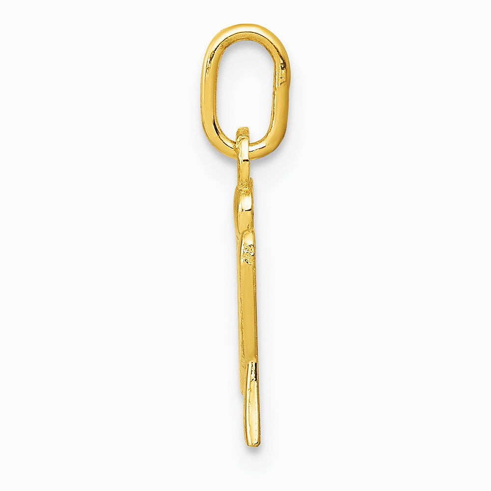10K / 14K Yellow Gold Letter u Initial Charm - Product Photo