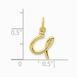 10K / 14K Yellow Gold Letter u Initial Charm - Product Photo