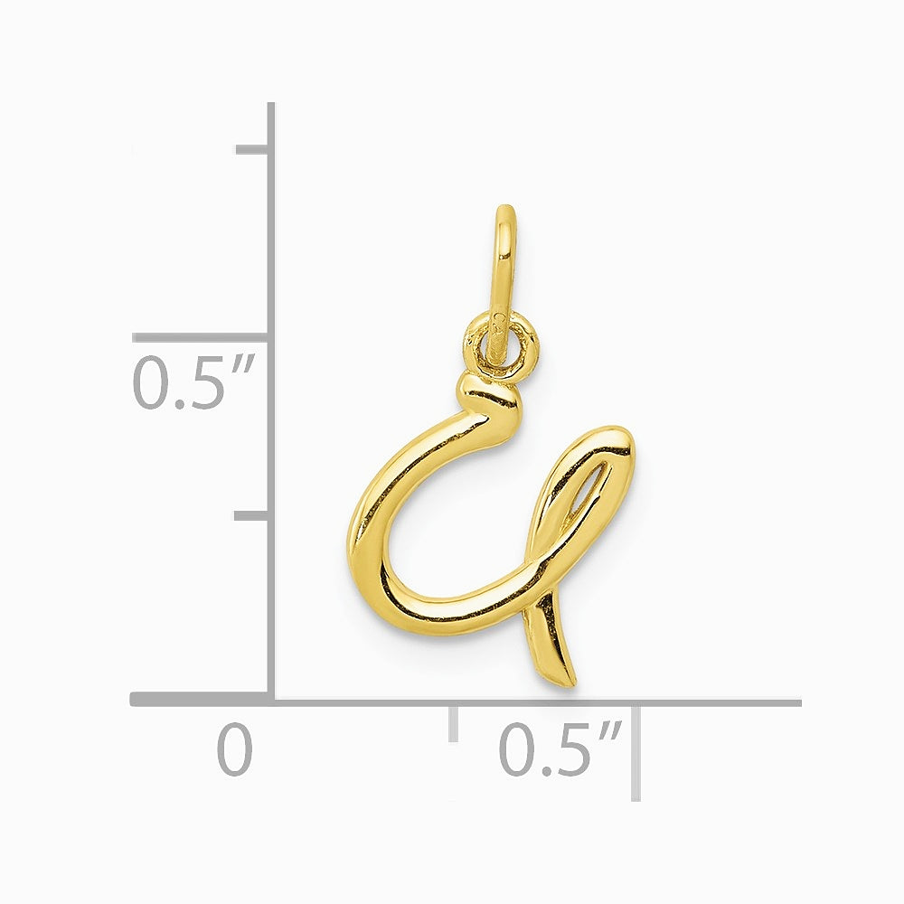 10K / 14K Yellow Gold Letter u Initial Charm - Product Photo