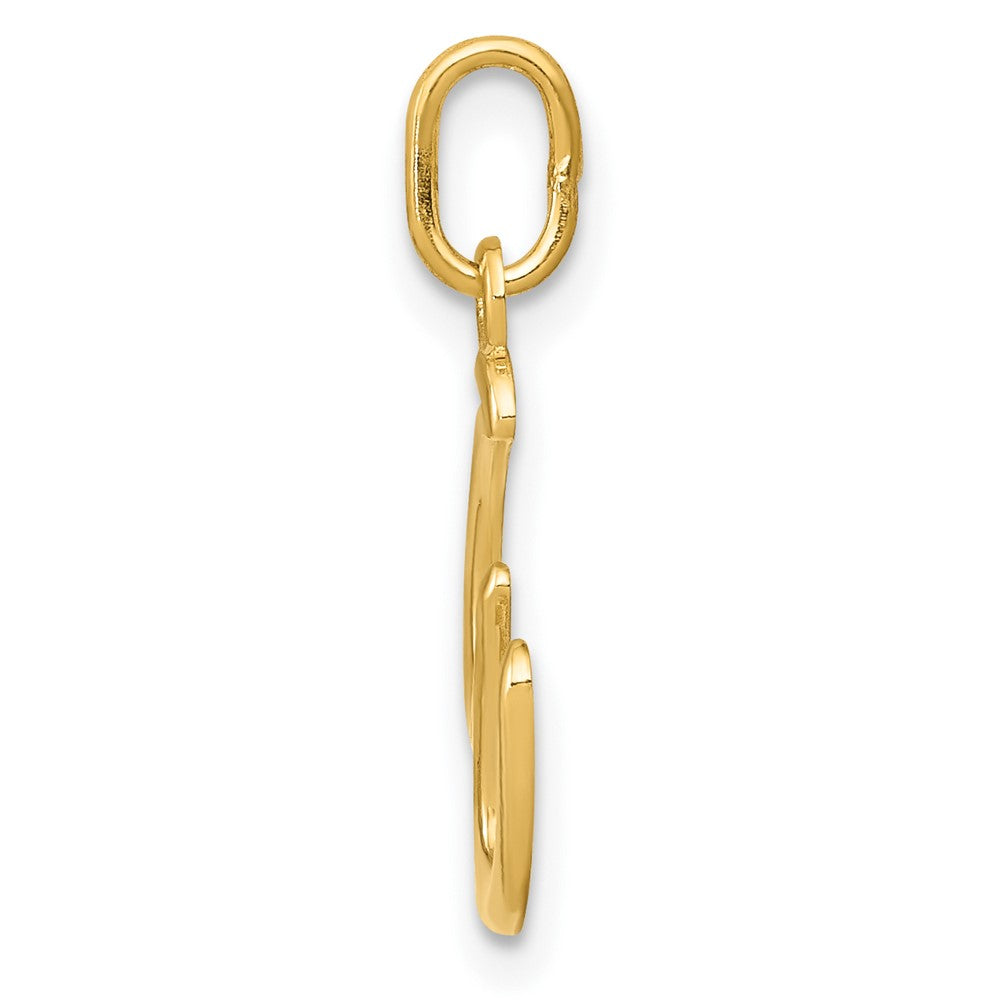 10K / 14K Yellow Gold Letter w Initial Charm - Product Photo