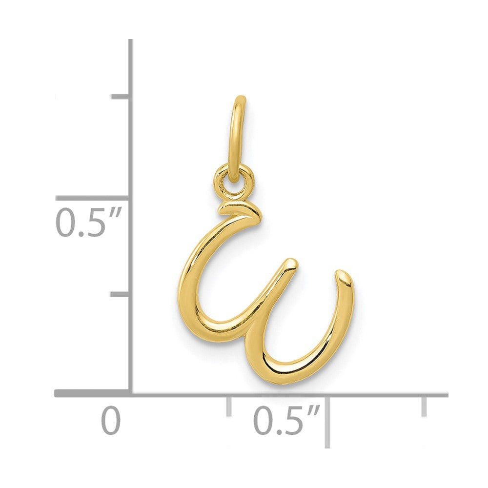 10K / 14K Yellow Gold Letter w Initial Charm - Product Photo