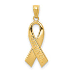 10K / 14K Yellow Gold Gold Polished Survivor Ribbon Pendant - Product Photo