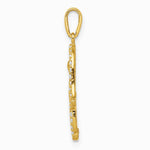 10K / 14K Yellow Gold Multi-colored CZ Hamsa Pendant - Product Photo