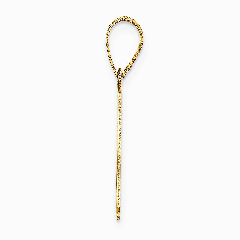 10K / 14K Yellow Gold Polished Etched Letter A Initial Pendant - Product Photo