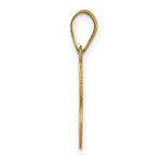 10K / 14K Yellow Gold Polished Etched Letter B Initial Pendant - Product Photo