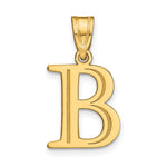 10K / 14K Yellow Gold Polished Etched Letter B Initial Pendant - Product Photo