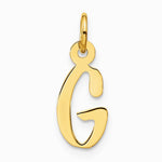10K Yellow Gold Large Slanted Block Initial G Charm - Product Photo