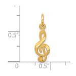 10K Yellow Gold Small Treble Clef Charm - Product Photo