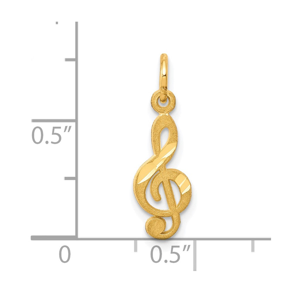 10K Yellow Gold Small Treble Clef Charm - Product Photo