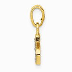 10K / 14K Yellow with Rhodium and Rhodium Diamond Initial S Charm - Product Photo