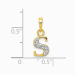 10K / 14K Yellow with Rhodium and Rhodium Diamond Initial S Charm - Product Photo