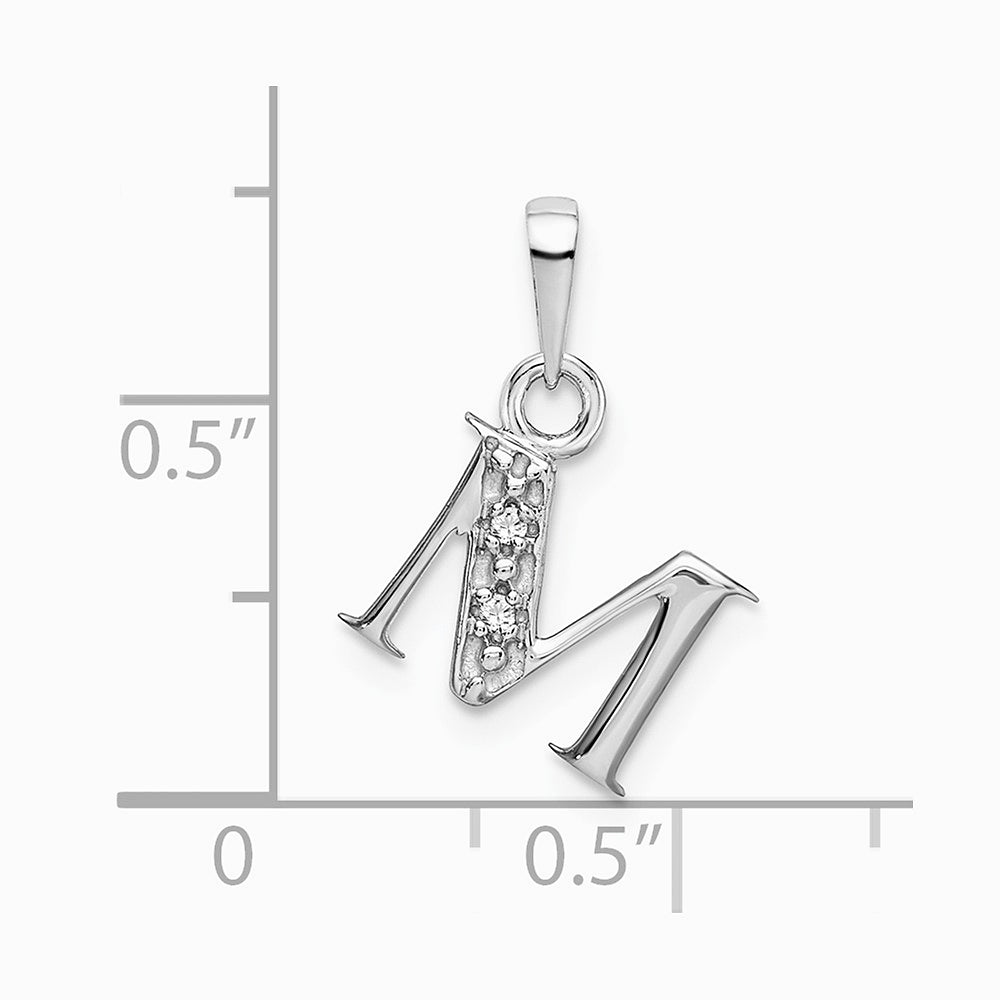 10K / 14K White Gold 10KW Initial M Charm - Product Photo