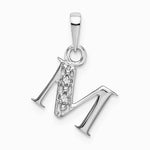10K / 14K White Gold 10KW Initial M Charm - Product Photo