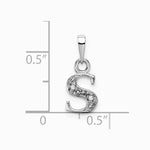 10K / 14K White Gold 10KW Initial S Charm - Product Photo