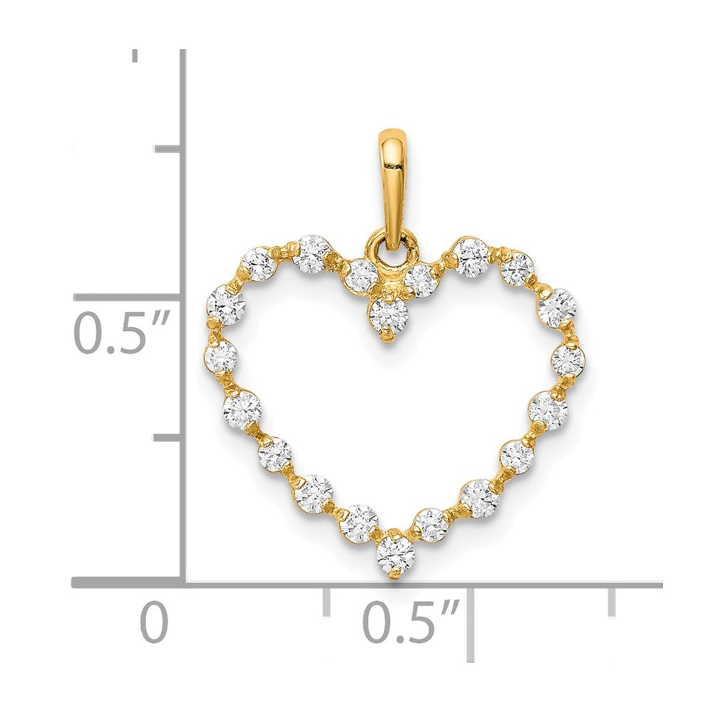10K CZ Heart Pendant - Product Photo