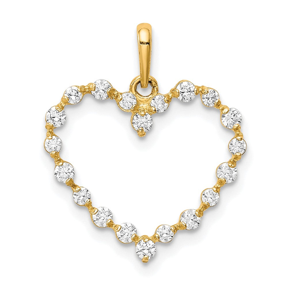 10K CZ Heart Pendant - Product Photo