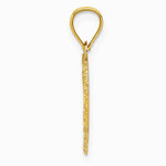 10K / 14K Yellow Gold Polished & Textured Cut-out Heart Pendant - Product Photo