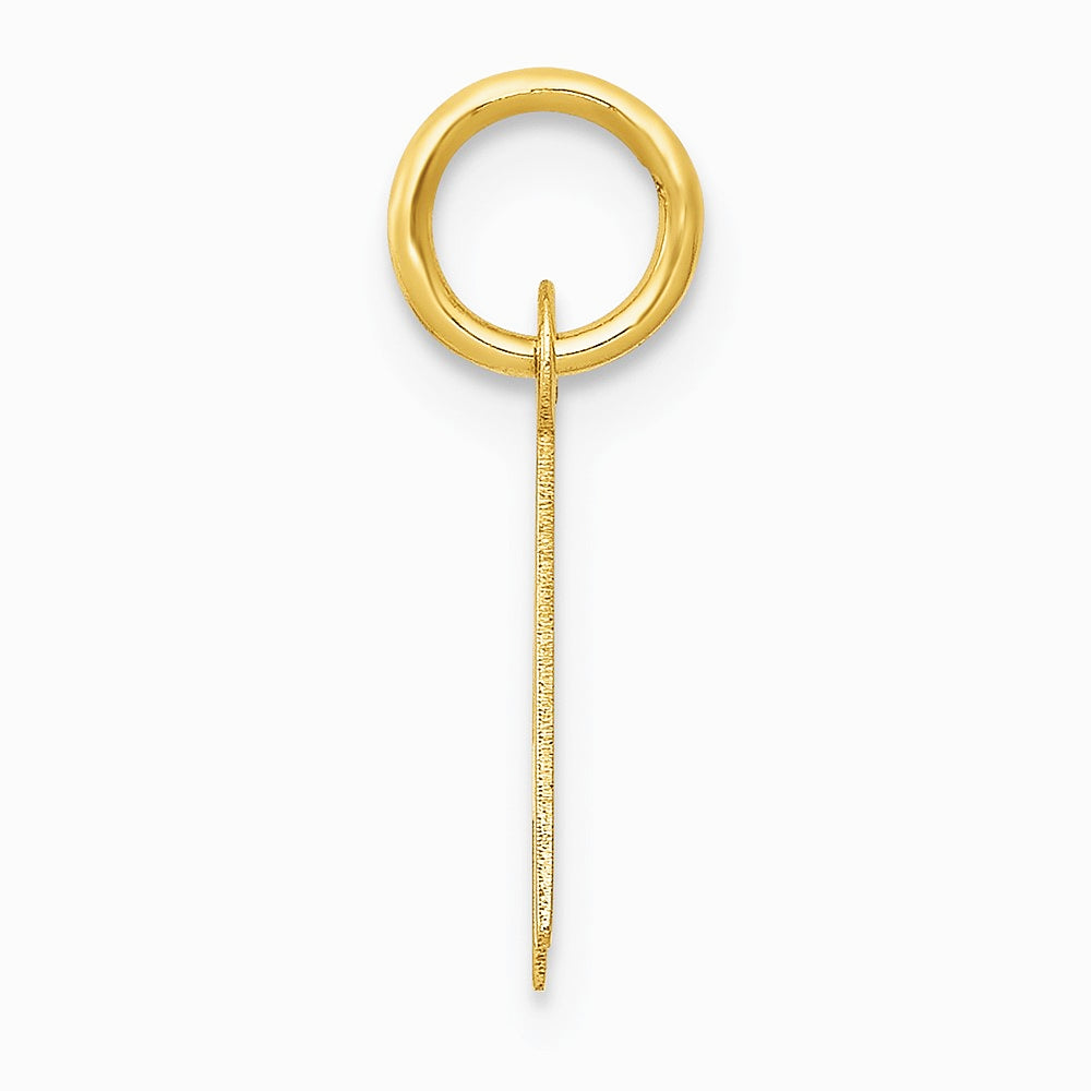 10K / 14K Yellow Gold Small Slanted Block Initial A Charm - Product Photo