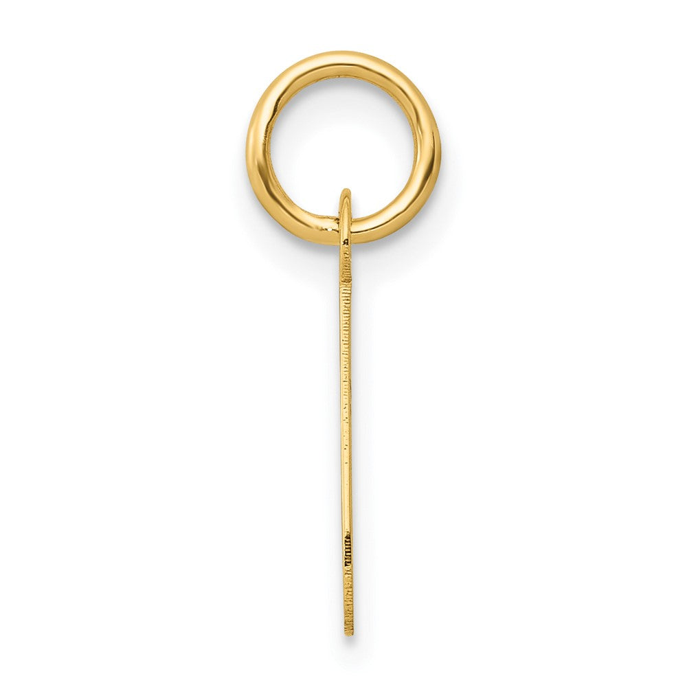 10K / 14K Yellow Gold Small Slanted Block Initial J Charm - Product Photo