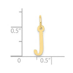10K / 14K Yellow Gold Small Slanted Block Initial J Charm - Product Photo