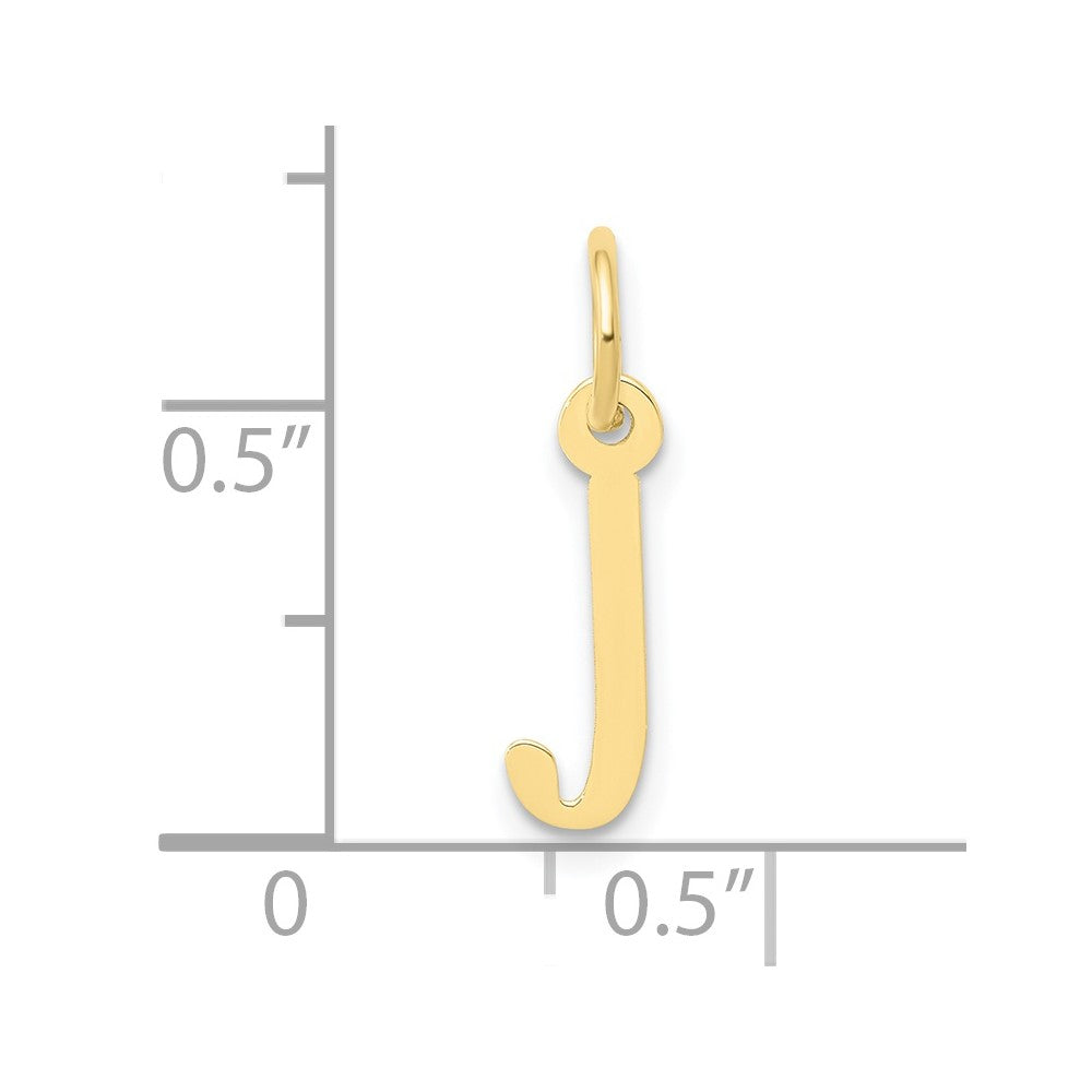10K / 14K Yellow Gold Small Slanted Block Initial J Charm - Product Photo