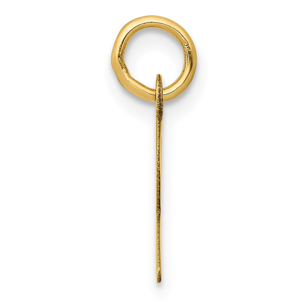 10K / 14K Yellow Gold Small Slanted Block Initial R Charm - Product Photo