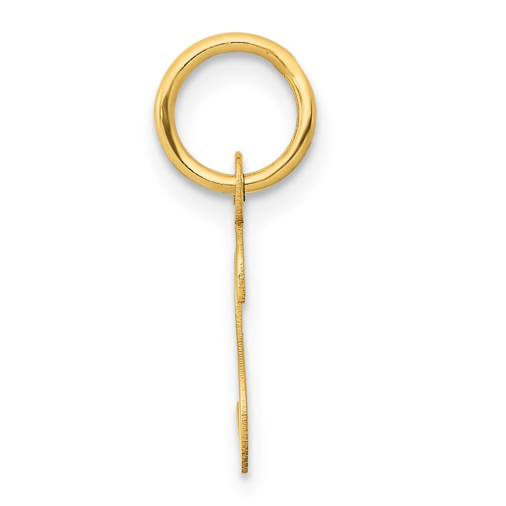 10K / 14K Yellow Gold Small Slanted Block Initial S Charm - Product Photo