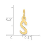 10K / 14K Yellow Gold Small Slanted Block Initial S Charm - Product Photo