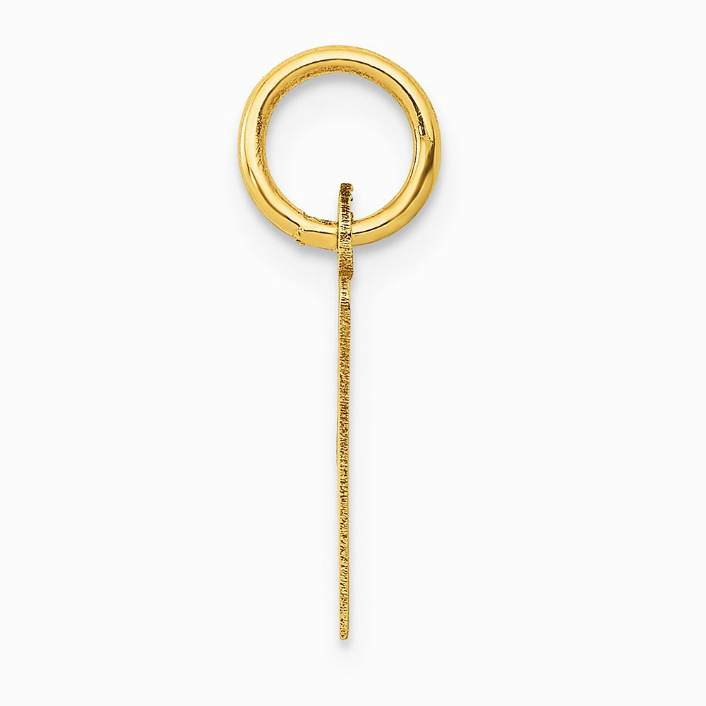 10K / 14K Yellow Gold Small Slanted Block Initial V Charm - Product Photo