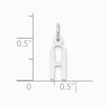 10K / 14K White Gold Small Slanted Block Initial H Charm - Product Photo
