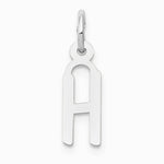 10K / 14K White Gold Small Slanted Block Initial H Charm - Product Photo