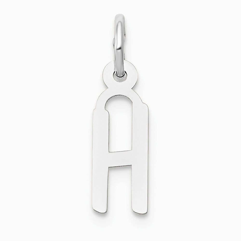 10K / 14K White Gold Small Slanted Block Initial H Charm - Product Photo