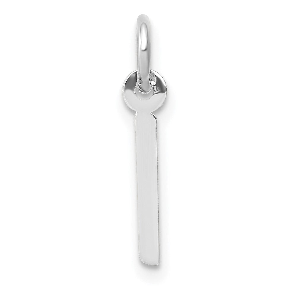 10K / 14K White Gold Small Slanted Block Initial I Charm