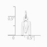 10K / 14K White Gold Small Slanted Block Initial M Charm - Product Photo
