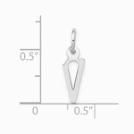 10K / 14K White Gold Small Slanted Block Initial V Charm - Product Photo