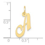 10K / 14K Yellow Gold Medium Fancy Script Initial A Charm - Product Photo
