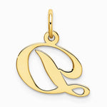 10K / 14K Yellow Gold Medium Fancy Script Initial D Charm - Product Photo