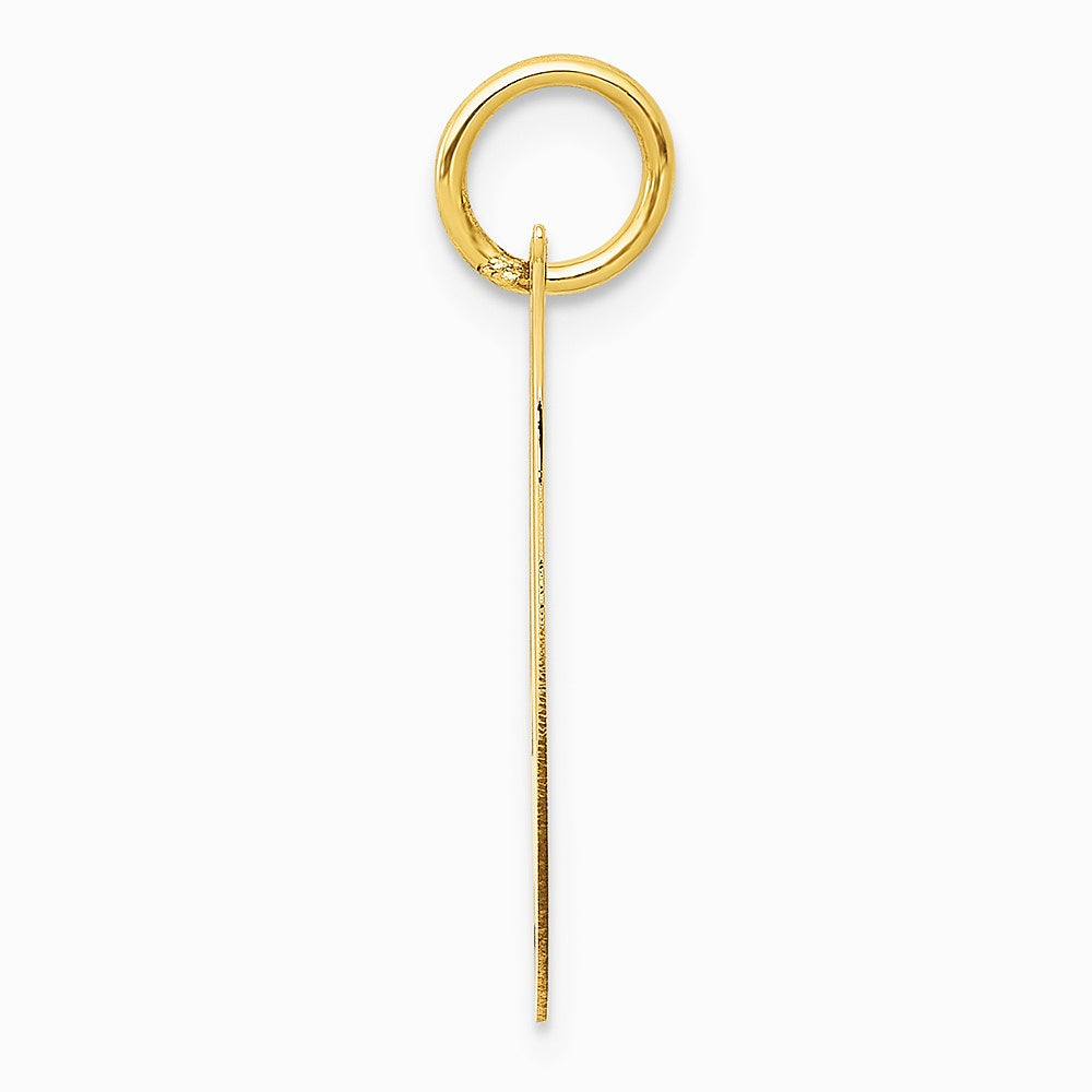10K / 14K Yellow Gold Medium Fancy Script Initial I Charm - Product Photo