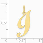 10K / 14K Yellow Gold Medium Fancy Script Initial I Charm - Product Photo