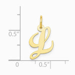 10K / 14K Yellow Gold Medium Fancy Script Initial L Charm - Product Photo