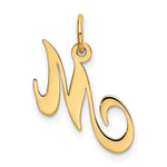 10K / 14K Yellow Gold Medium Fancy Script Initial M Charm - Product Photo