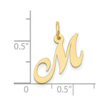 10K / 14K Yellow Gold Medium Fancy Script Initial M Charm - Product Photo