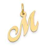 10K / 14K Yellow Gold Medium Fancy Script Initial M Charm - Product Photo