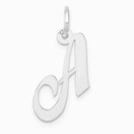 10K / 14K White Gold Medium Fancy Script Initial A Charm - Product Photo