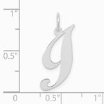 10K / 14K White Gold Medium Fancy Script Initial I Charm - Product Photo