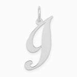 10K / 14K White Gold Medium Fancy Script Initial I Charm - Product Photo