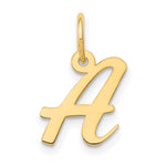 10K / 14K Yellow Gold Small Script Initial A Charm - Product Photo